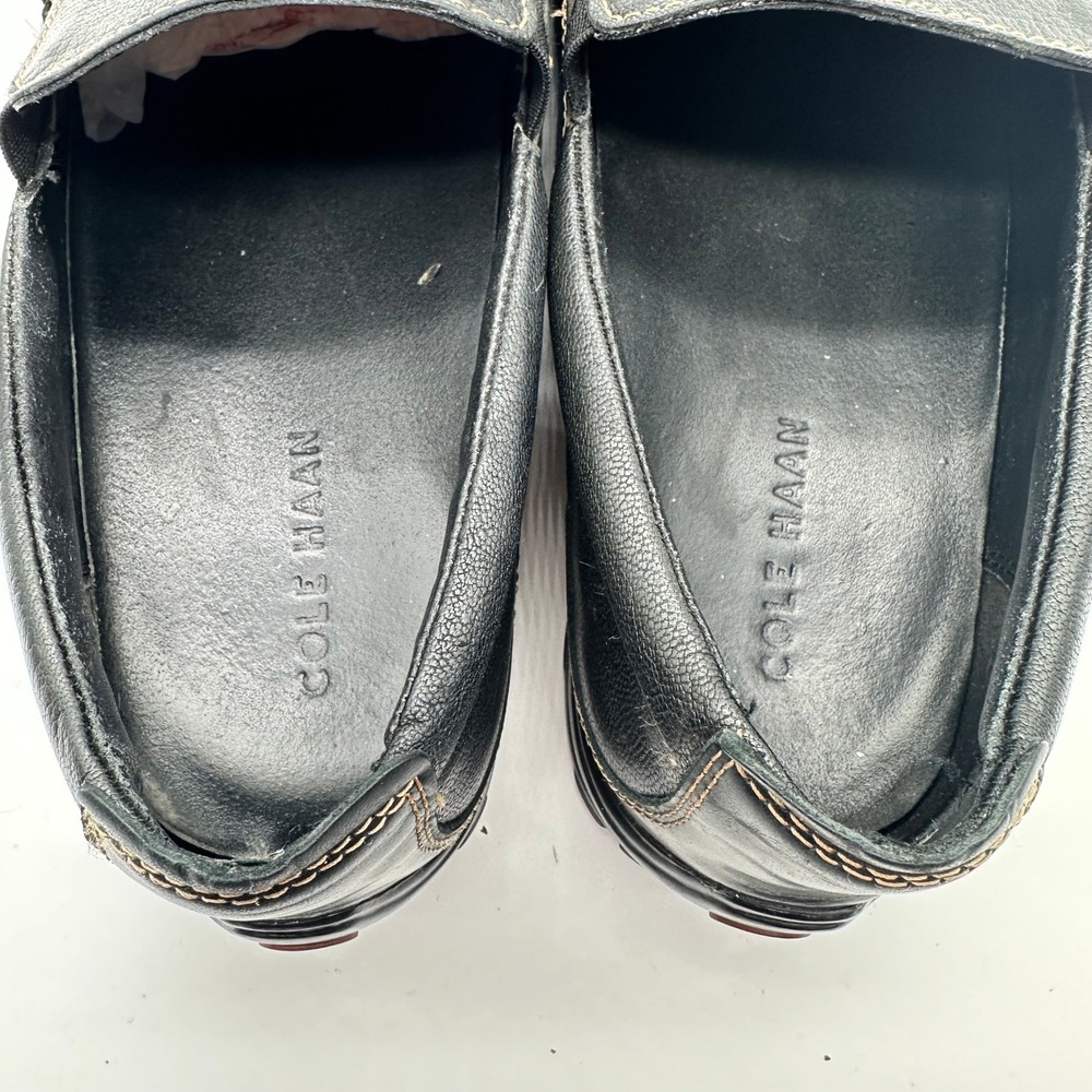 Cole Haan Tucker Venetian Black Leather Driver Loafers Mens Slip On Shoes 10.5M - Picture 8 of 11